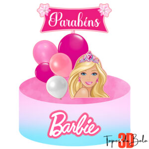 Barbie -Topo de Bolo 3D em PDF - Mod 01
