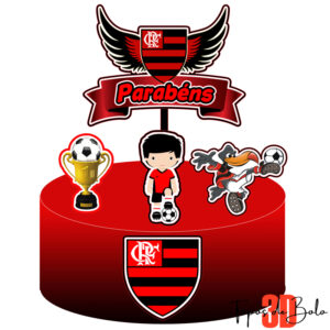 Arquivo PDF Topo de Bolo 3D Flamengo - Mod 01