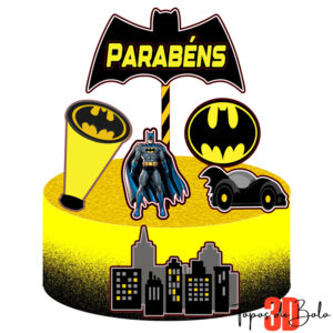 Batman -Topo de Bolo 3D em PDF - Mod 01