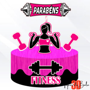 Fitness – Topo de Bolo 3D – Arquivo Digital (Mod. 01)