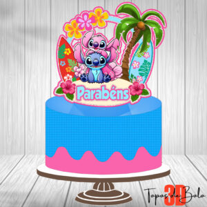 Stitch – Topo de Bolo Painel 3D – Arquivo Digital Mod. 01